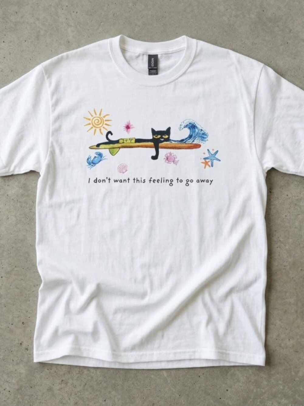 Surfing Pete The Cat Ocean Wave T-Shirt White